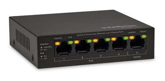 Switch PoE 4 bocas, 1 LAN 10/100 Intelbras