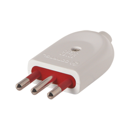 Ficha de corriente 3 en linea macho BLANCA