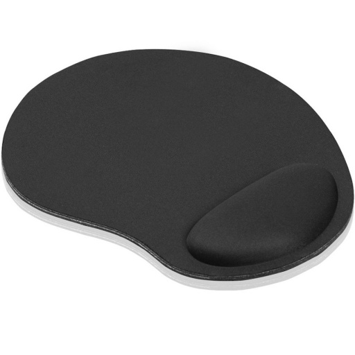 Mouse Pad negro con apoya muñeca - linea economica