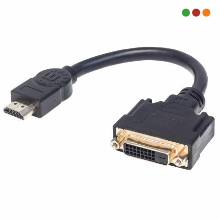 Cable HDMI a DVI-D 24+1 macho/hembra 20cm Manhattan