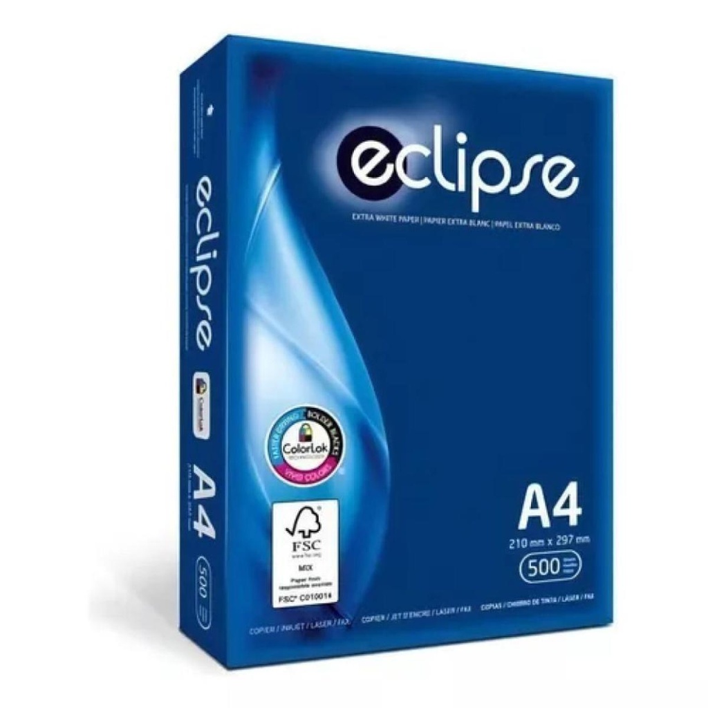 PAPEL HOJAS FOTOCOPIA ECLIPSE 75 grs Resmas A4