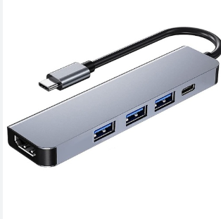 HUB USB C TIPO C 5 EN 1 - 3 PUERTOS USB 3.0 1 PUERTO USB-C 3.1 + 1 HDMI (VIDEO 4K) USB-C TYPE C