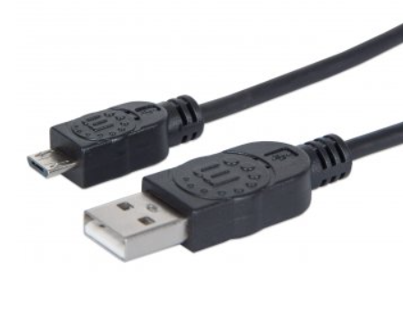 Cable USB 2.0 a MicroB macho/macho 1.0 mts Manhattan