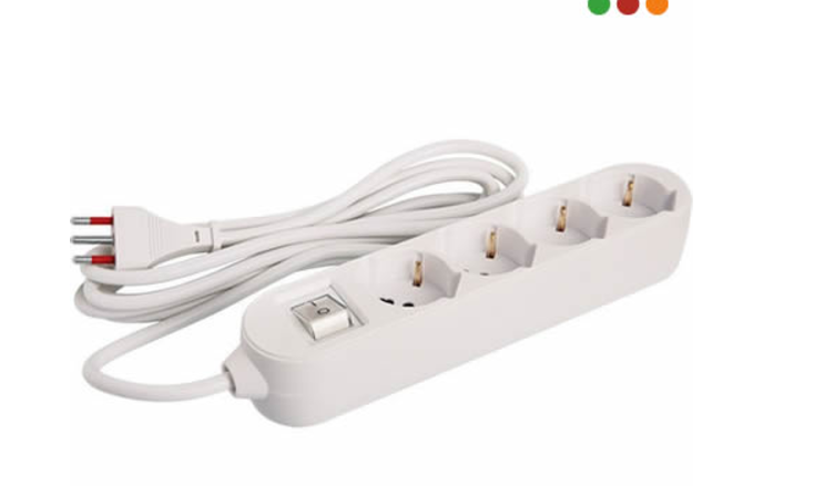 Electricidad | Alargue 4 x Schuko y 3enL / Cable 5 mts