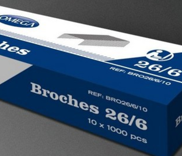 BROCHES PARA ENGRAPADORA OMEGA 26/6 - 5000 UN