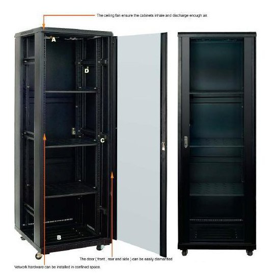 VF-RACK PISO NEGRO 42U 600X800X2070 P/VIDRIO