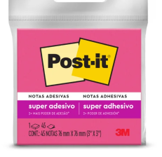 Notas adhesivas Post-it color rosado 76*76mm Blister x 45
