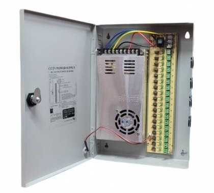Fuente con Gabinete 12v 20a 18 canales Potencia total: 360W