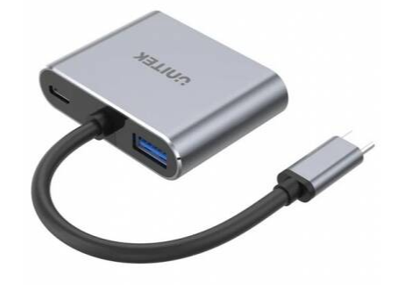 HUB USB-C Unitek 4 en 1 Dual Display, PD 100w 2 x USB, VGA, HDMI