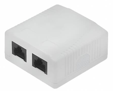 Caja de pared NRG+ RJ-45 2 puertos CAT5E