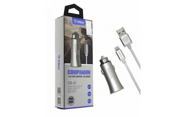 Cargador Inkax CD-31 p/auto, c/cable Iphone