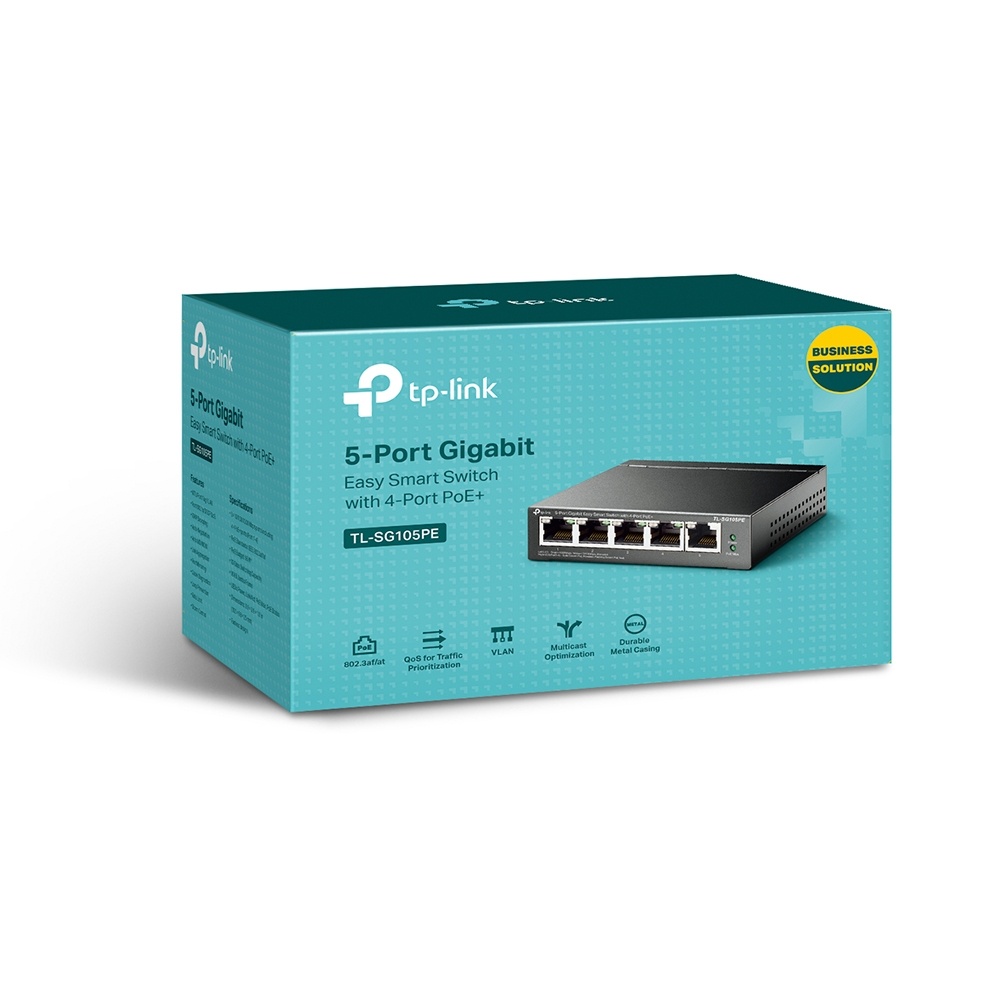 Switch TP-LINK 5 puertos, 4 POE