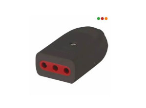 Ficha de corriente 3 en linea hembra - NEGRO