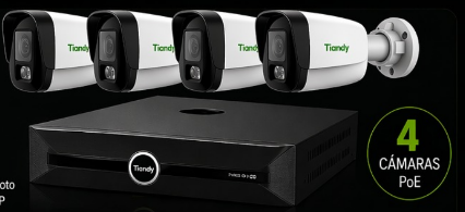 Kit Cámaras PoE x 4 y NVR COLOR MAKER
