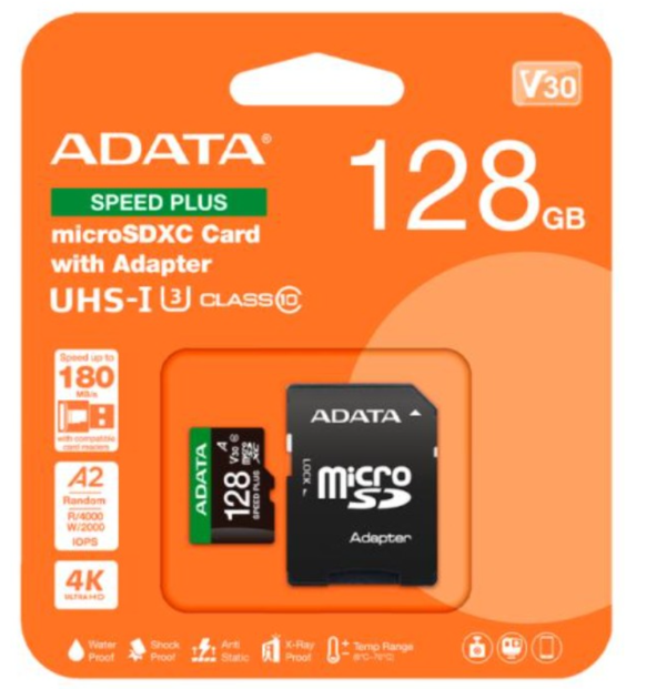 Mem MicroSD 128GB Speed Plus 180/160 compatible con Drones