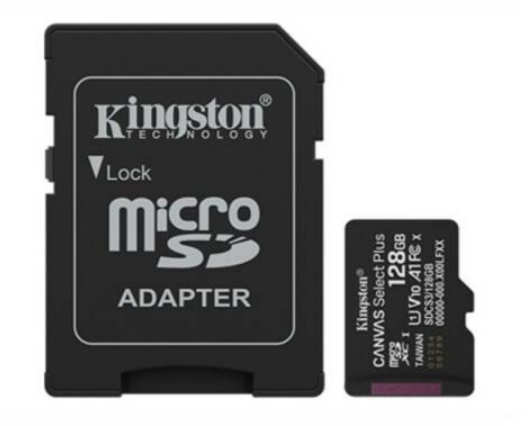 Memoria MicroSD Kingston Canvas Select Plus 128GB Clase 10 Almacena videos HD y fotos nítidas