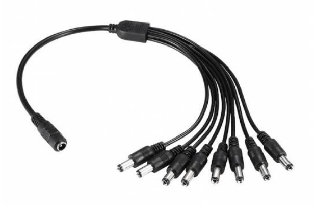 Cable Splitter de Poder NRG+ 1 a 8 para CCTV Centraliza alimentación de cámaras
