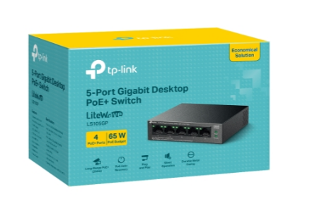 Switch Gigabit de sobremesa de 5 puertos con 4 puertos PoE+ LS105GP