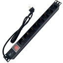 PDU 8 TOMAS COMB SCHUKO/3 EN LÍNEA 1,50 MTS - 19"