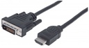 Cable HDMI a DVI-D 24+1 macho/macho 1,8 mts Manhattan