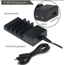 [T01999] ZAPATILLA CARGADOR MULTIPLE CON 4 PUERTOS USB SOPORTE PARA CELULARES TABLETAS